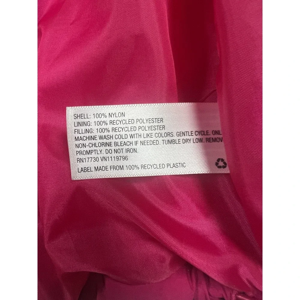 A New Day Puffer Jacket Womens Large Pink Hooded Quilted Short Insulated‎ Warm